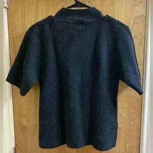 J.Jill VINTAGE 100% Merino Wool Turtleneck Short Sleeve Women’s Sweater 1X Black